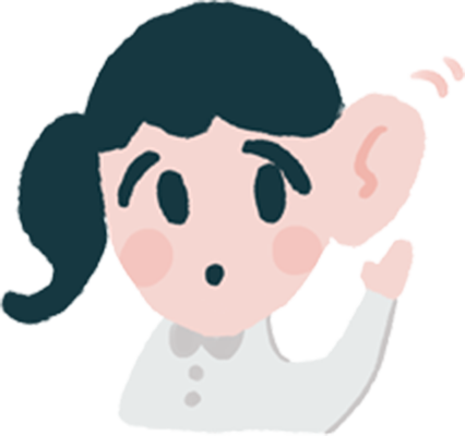 話を聞く女性のイラスト