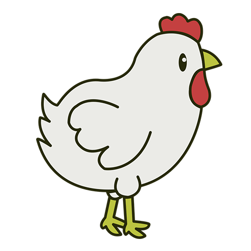 にわとりのイラスト右向き