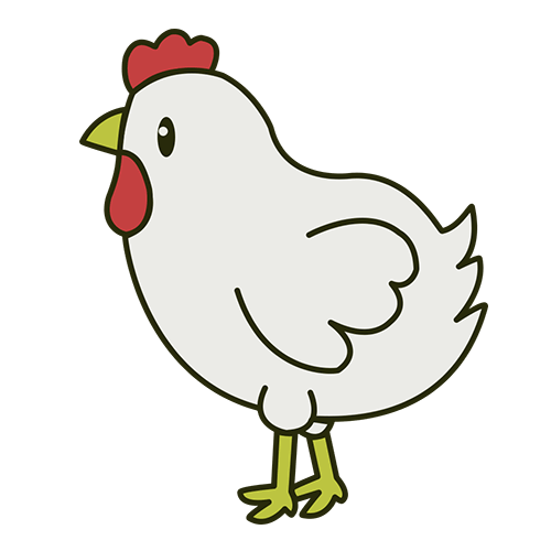 にわとりのイラスト左向き