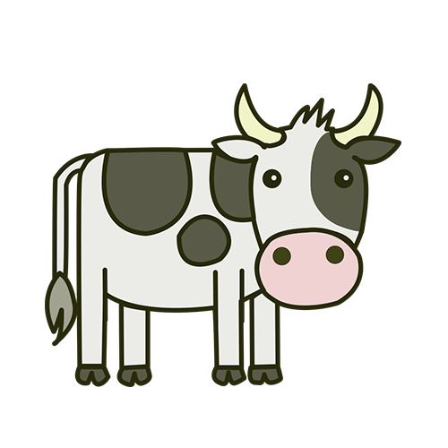 牛のイラスト(右向きのイラスト)