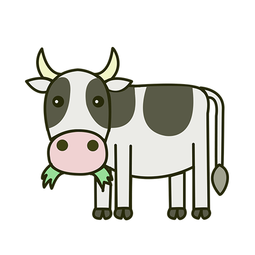 牛のイラスト左向き